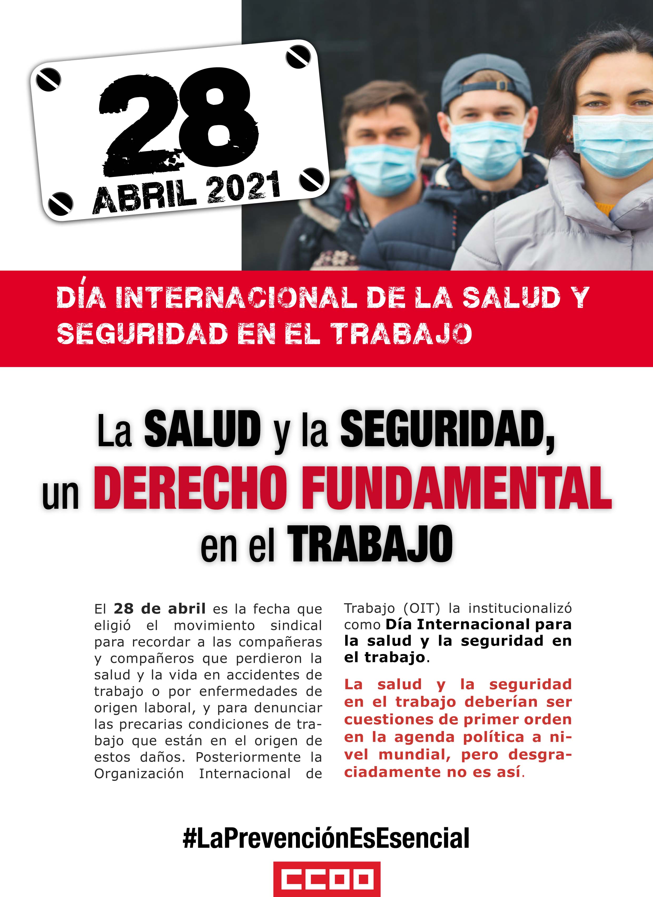 28 de abril, la salud y la seguridad, un derecho fundamental en el trabajo